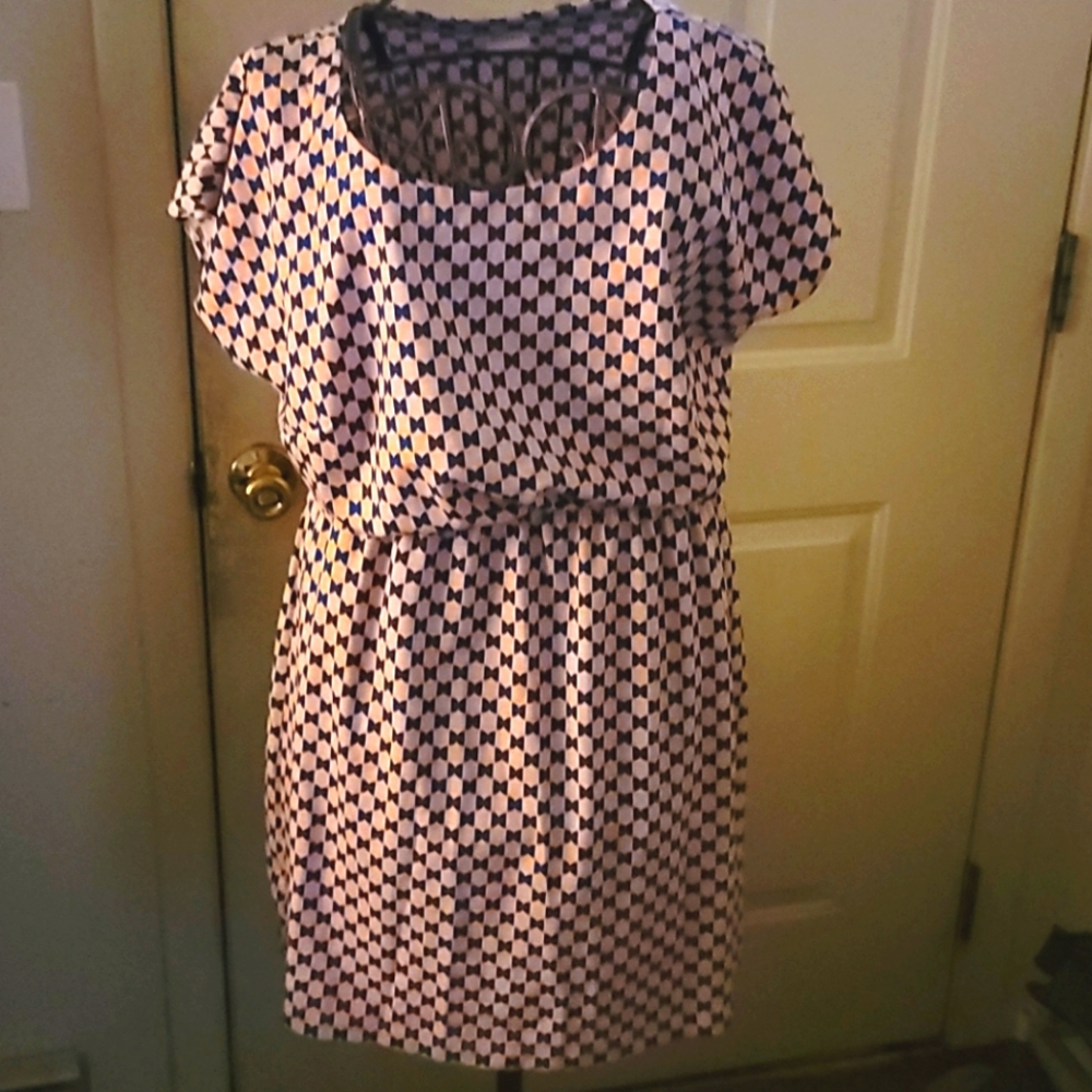 Merona peach and blue print dress
